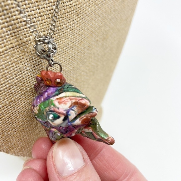 Colorful Handmade Artisan Fish Pendant - Picture 3 of 8